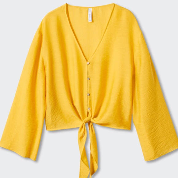 💛 Mango Oversized V-Neck Blouse – Size 6 - Picture 4 of 9